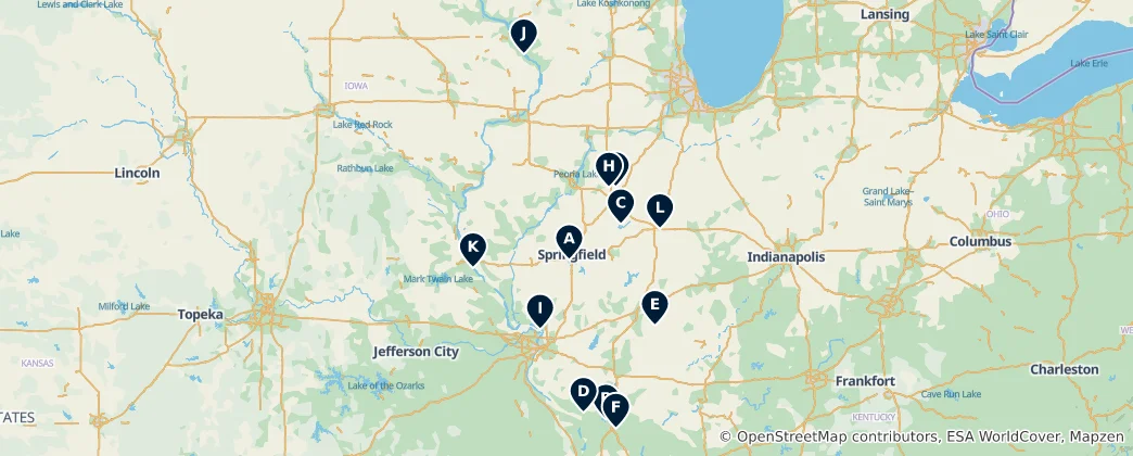 Mapa Water Parks & Scenic Lakes
