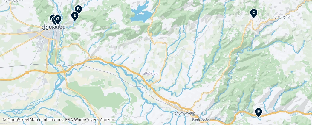 Map of Sacred Sites of Imereti