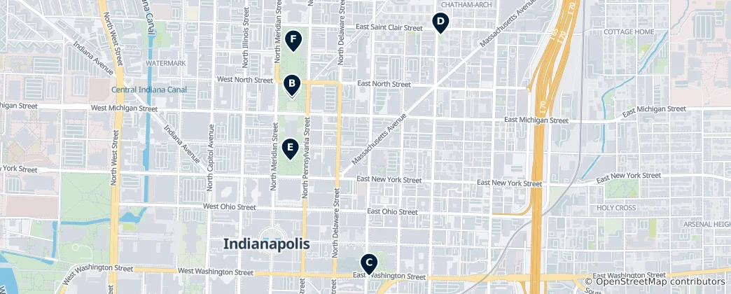 Kaart van Indianapolis Parken & Recreatie
