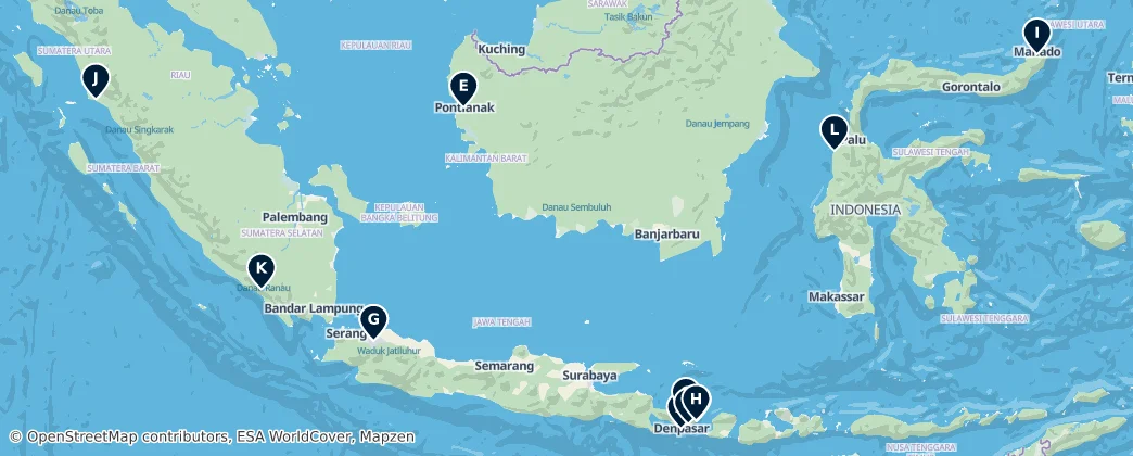 Map of Cultural Landmarks of Indonesia