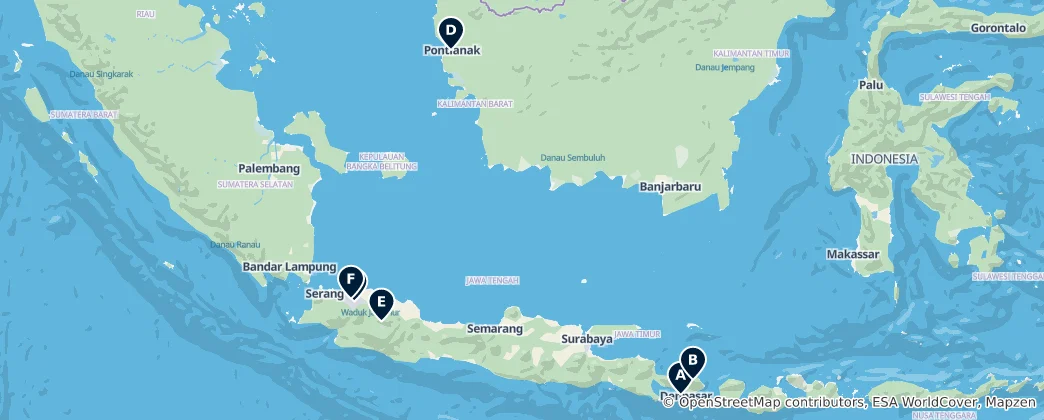 Mappa di Editor's Choice Destinations