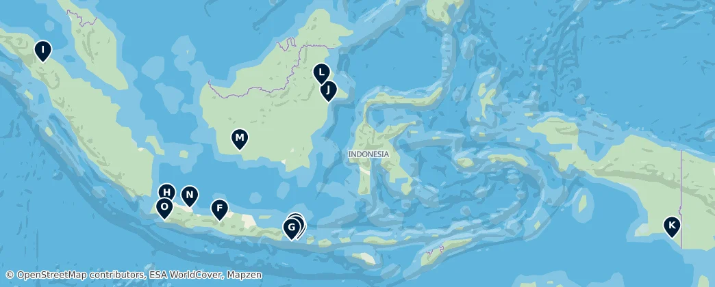 Karte von Sacred Sites of Indonesia