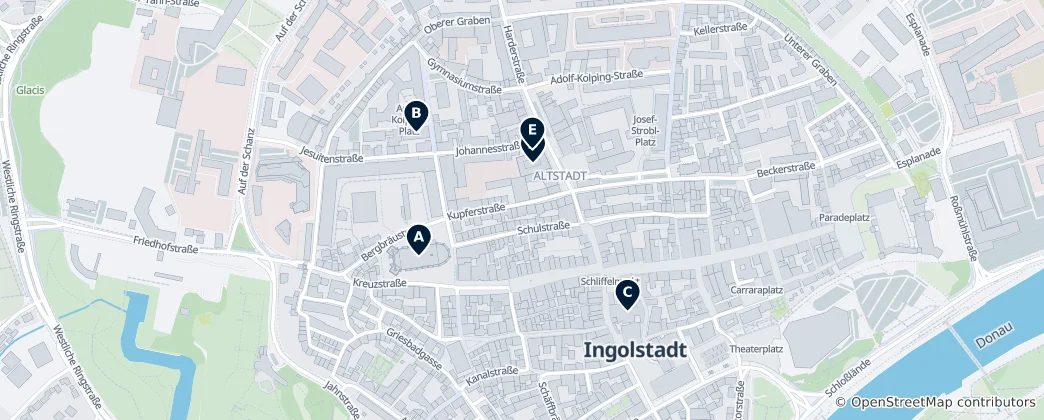 Map of Historic Churches of Ingolstadt