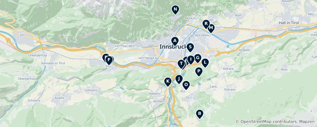 Map of Innsbruck's Historical Landmarks