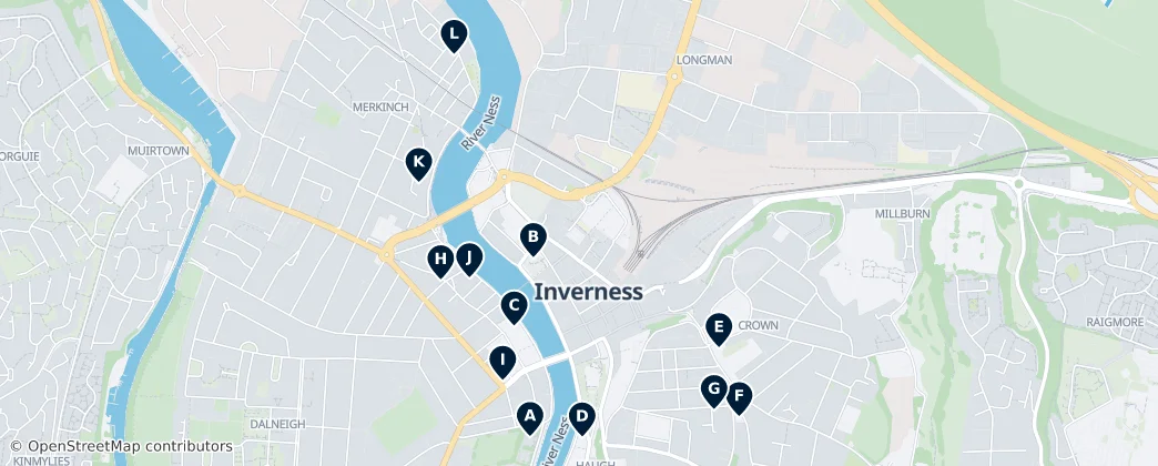 Inverness Places of Worship 地图