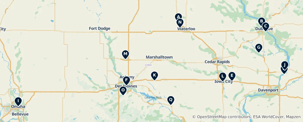 Map of Parks, Gardens & Recreation