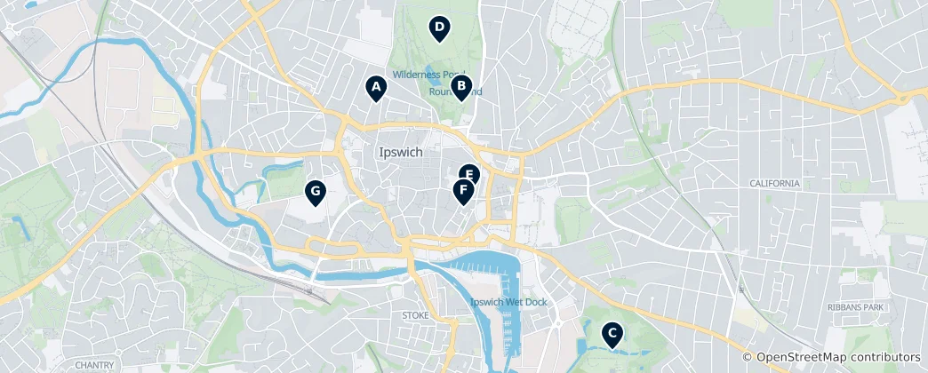 Map of Ipswich Unmissables