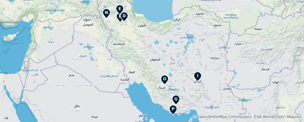 Karte von Ancient Persian Sites