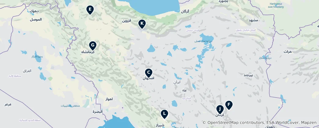 Mappa di Iran's Unmissable Landmarks