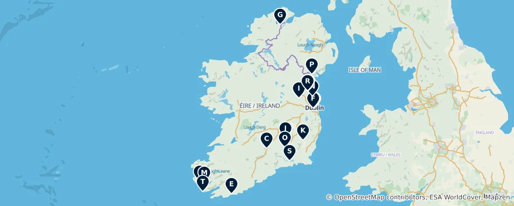 Map of Ireland's Historical & Archaeological Treasures