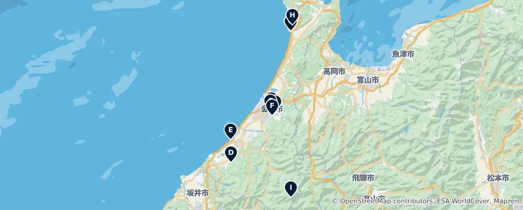 Karte von Japanese Religious Sites