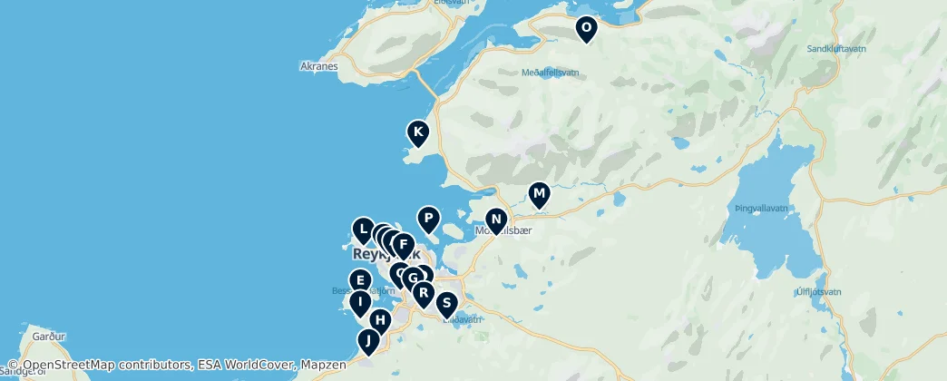 Icelandic Churches and Chapels — Map