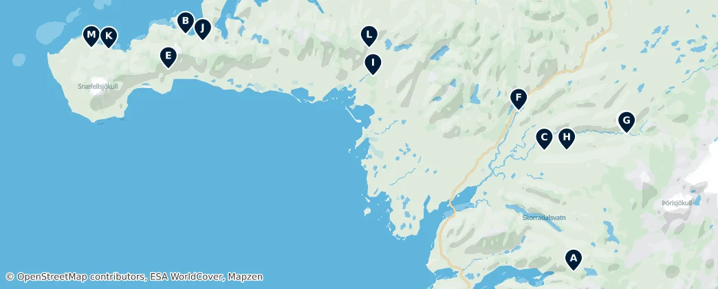Waterfalls & Hot Springs – Mapa
