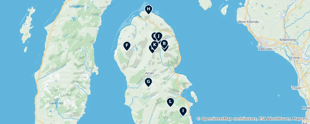 Map of Arran's Peaks and Viewpoints