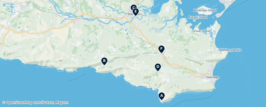 Mapa Historic Churches of Purbeck