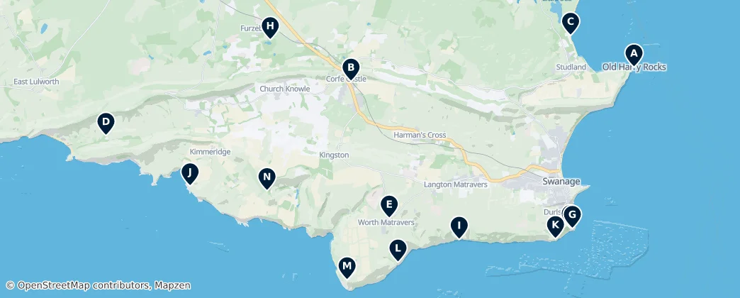 Mapa Isle of Purbeck Essentials