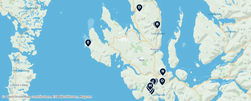 Mapa De Skye's Majestic Peaks