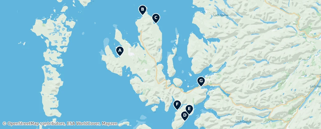 Mapa De Skye's Ruins and Castles