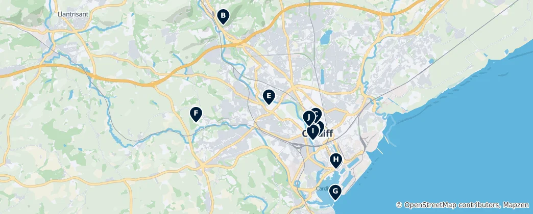 Map of Cardiff's Absolute Essentials