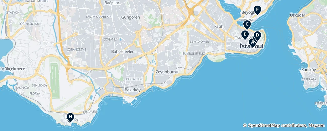 Carte de Istanbul Religious Sites