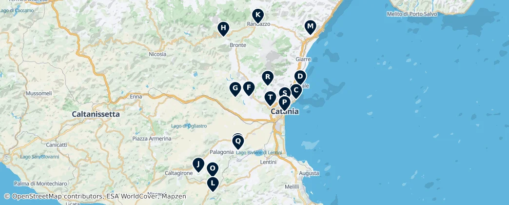Sicilian Castles & Historic Sites — Mapa
