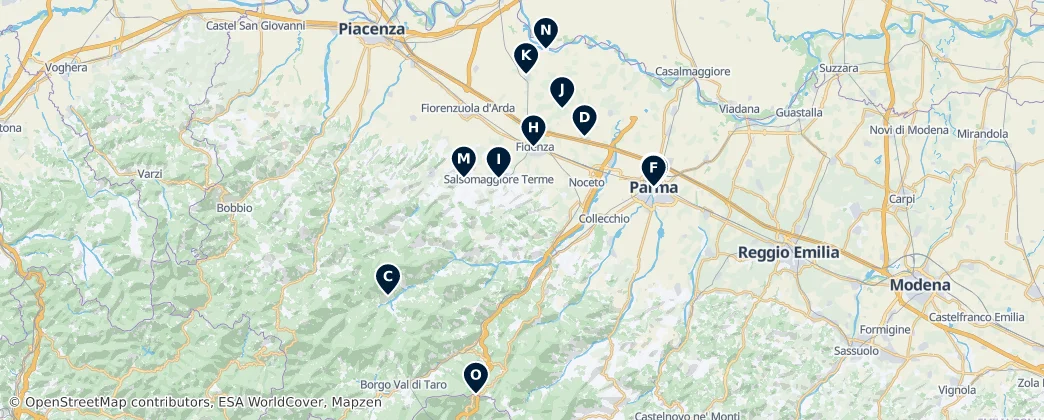 Provincia di Parma Essentials — mapa