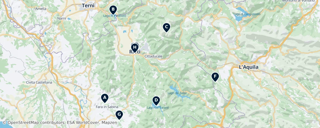 Provincia di Rieti Essentials — mapa