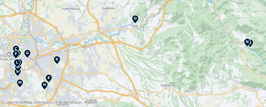 Carte de Hidden Gems of Rome