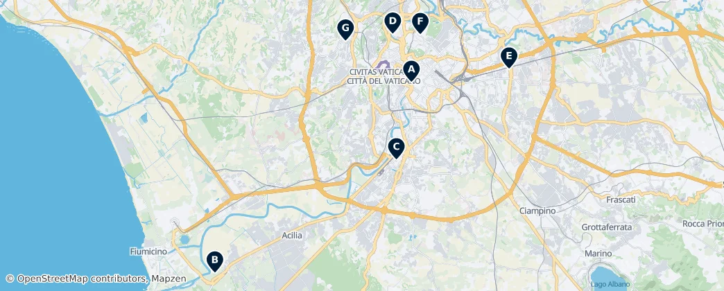 Theatres & Cinemas of Rome — Mapa
