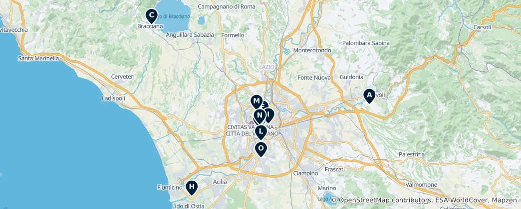 Karte von Top Museums & Art Galleries
