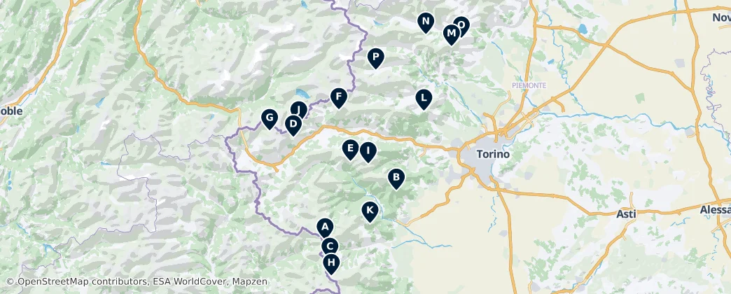Alpine Huts and Shelters — Mapa