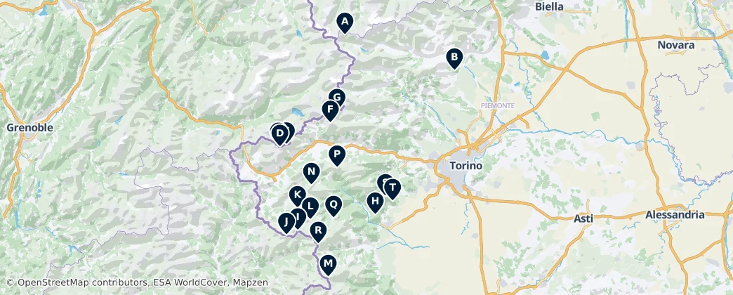 Italian Alps: Peaks and Passes — Mapa