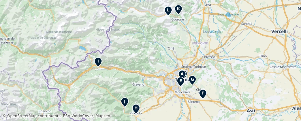 Turin's Museums and Galleries — Mapa