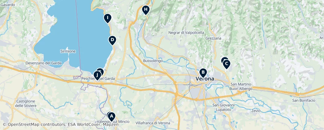 Castles & Forts of Verona — Mapa