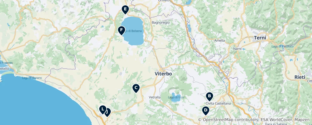 Mappa di Ancient Etruscan Tombs & Ruins