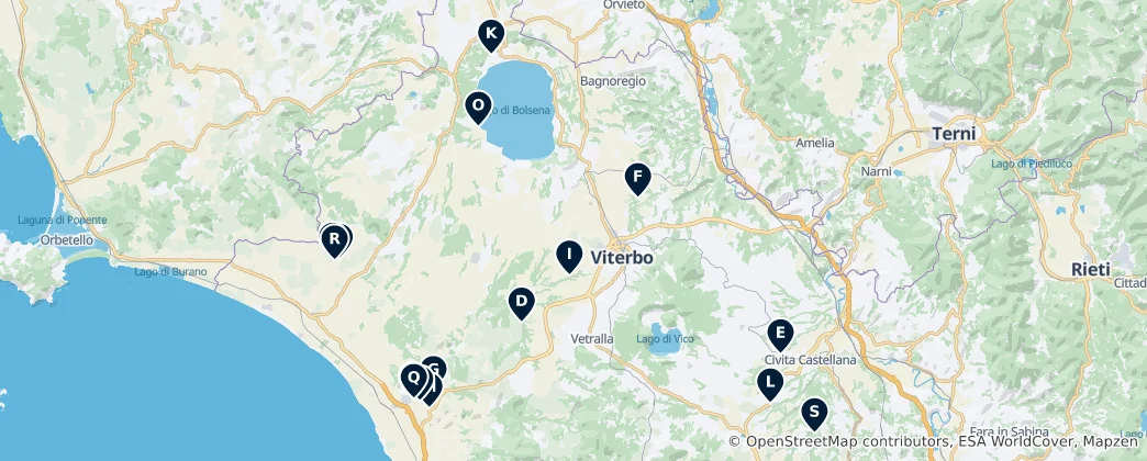 Mapa Etruscan & Roman Ruins