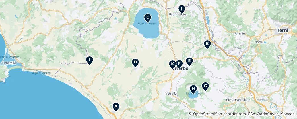 Mapa de Province of Viterbo Essentials