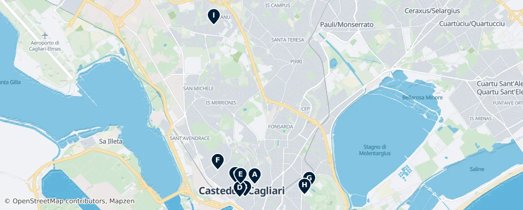 Mapa Historic Churches of Cagliari