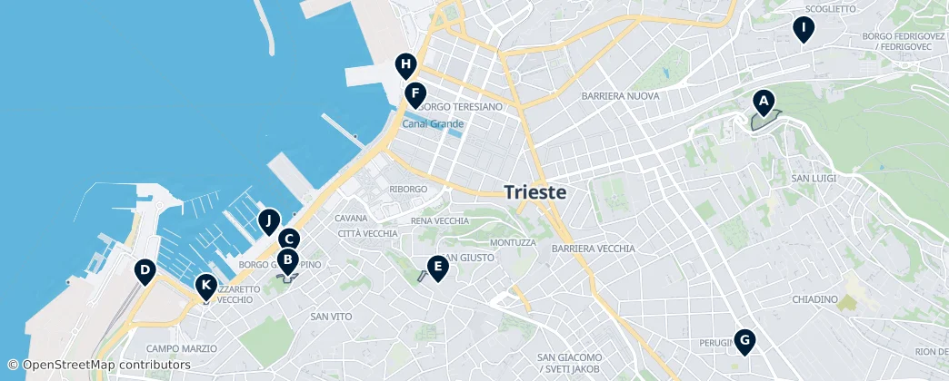 Cultural Treasures of Trieste — Térkép