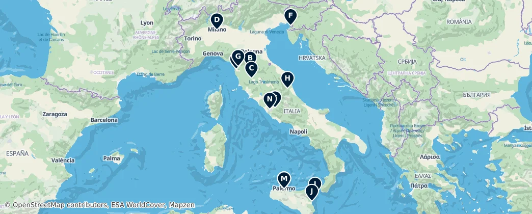 Map of Historic Squares and Fountains
