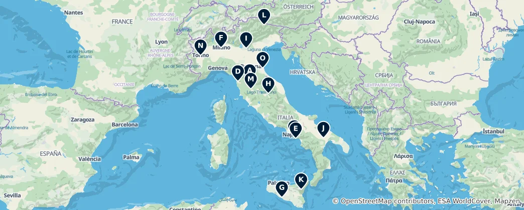 Map of Italy's Iconic Treasures