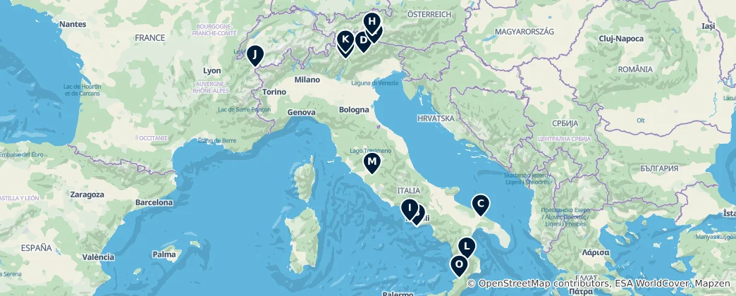 Map of Italy's Mountain Wonders