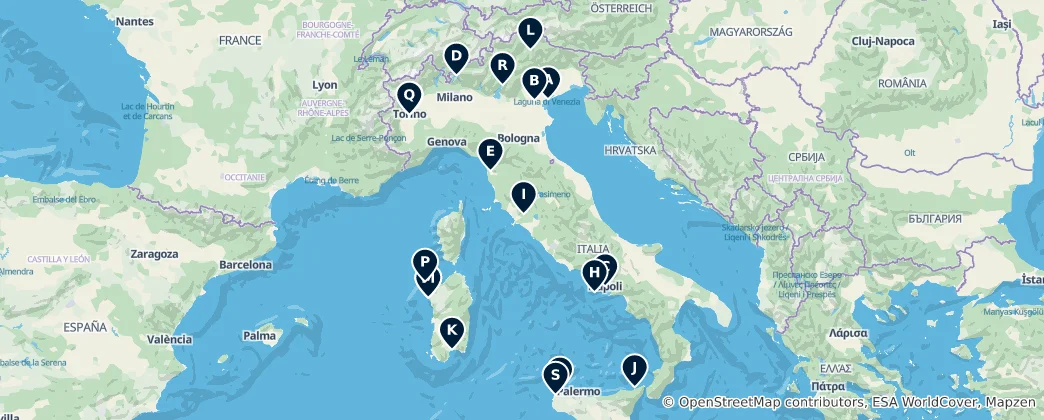 Map of Italy's Regional Flavors