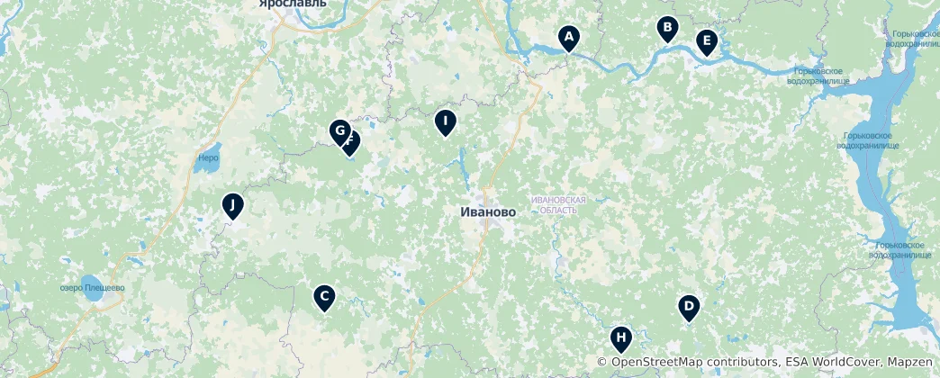 Mapa Natural Attractions