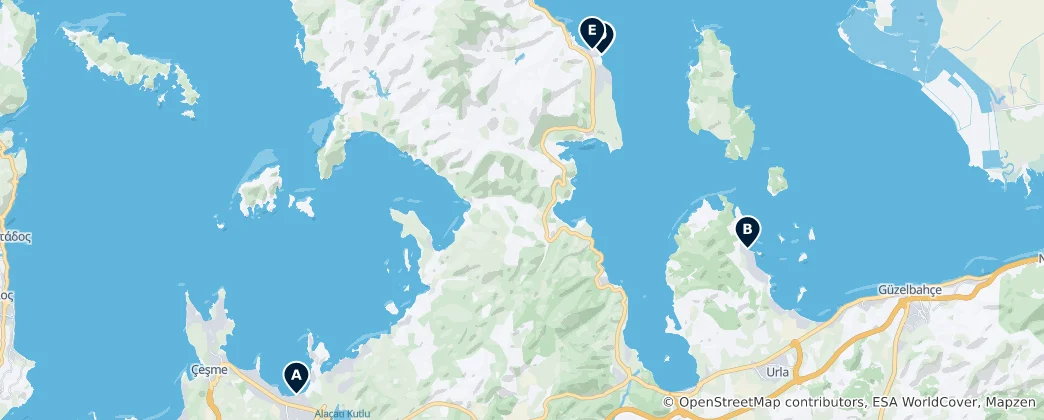 Mapa Top Beaches