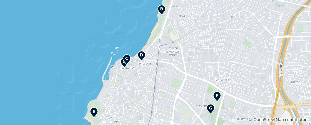 Map of Parks & Gardens of Jaffa