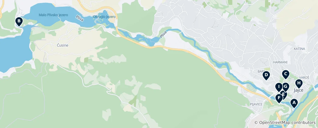 Map of Jajce's Unmissable Treasures
