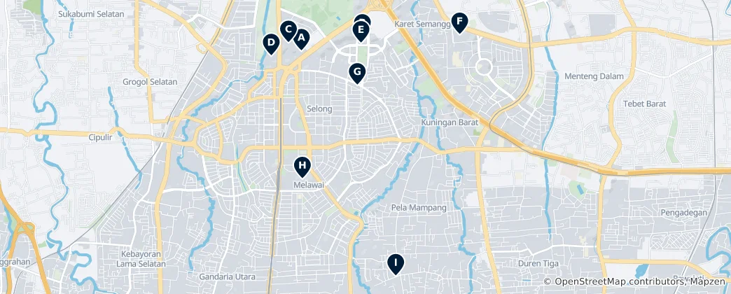 Mappa di Jakarta Shopping & Dining