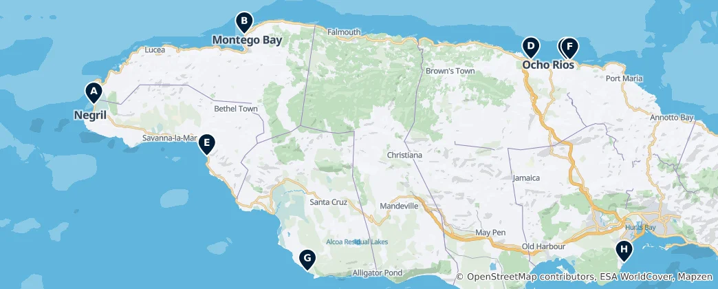 Mapa Best Beaches