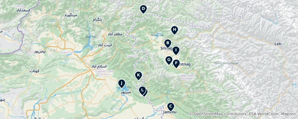Mapa Historic Forts and Ruins